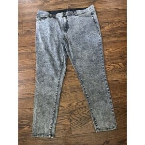 Lularoe With Love Magic Waist Stretch Skinny Jeans Womens 42 Black Acid Wash